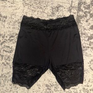 SHEIN Black Bike Shorts with Elegant Lace Details